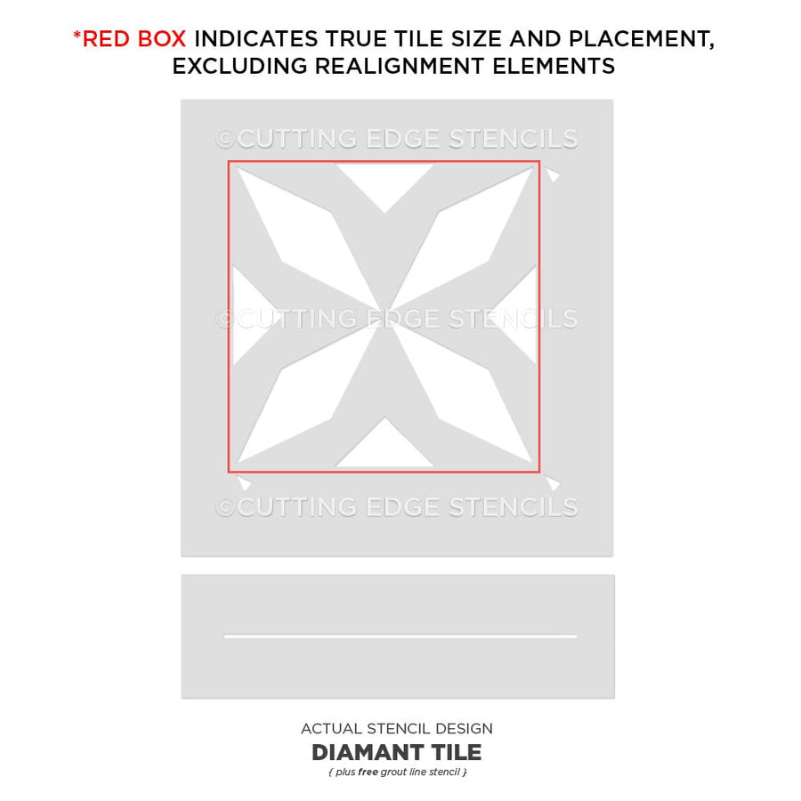 realignment stencil for painting tile