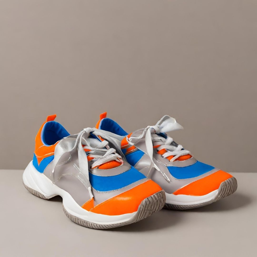 Bold Orange & Blue Sneakers